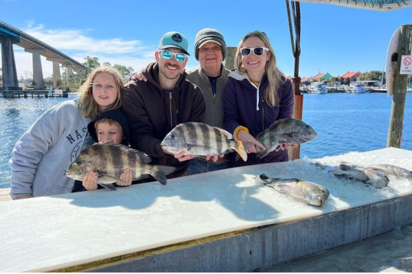 Sheepshead caught on a Tradition Fishing Charter